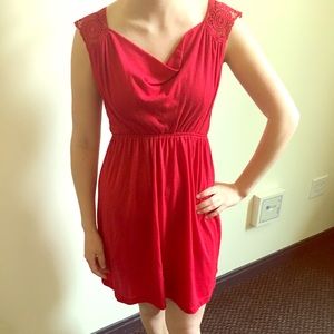 Cute red summer dress with lace back